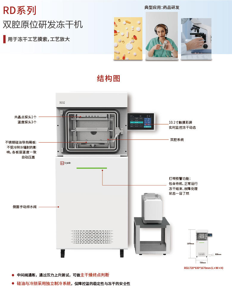 Capable RD5实验室双仓硅油冻干机 第2张