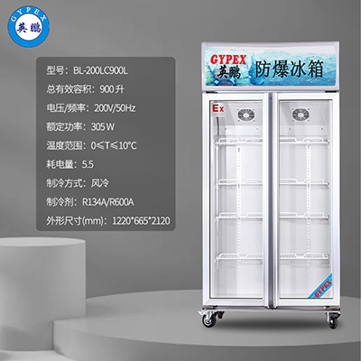 英鹏 BL-200LC900L防爆冰箱 双门独立温区设计 第1张